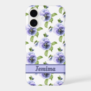 Purple Pansies Floral Pattern Personalized