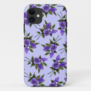 Purple Pansies: Flowers, Girly: Art iPhone 11 Case