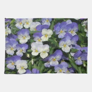 Purple Pansies Garden Floral Kitchen Towel