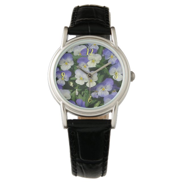 Purple Pansies Garden Floral Watch (Front)
