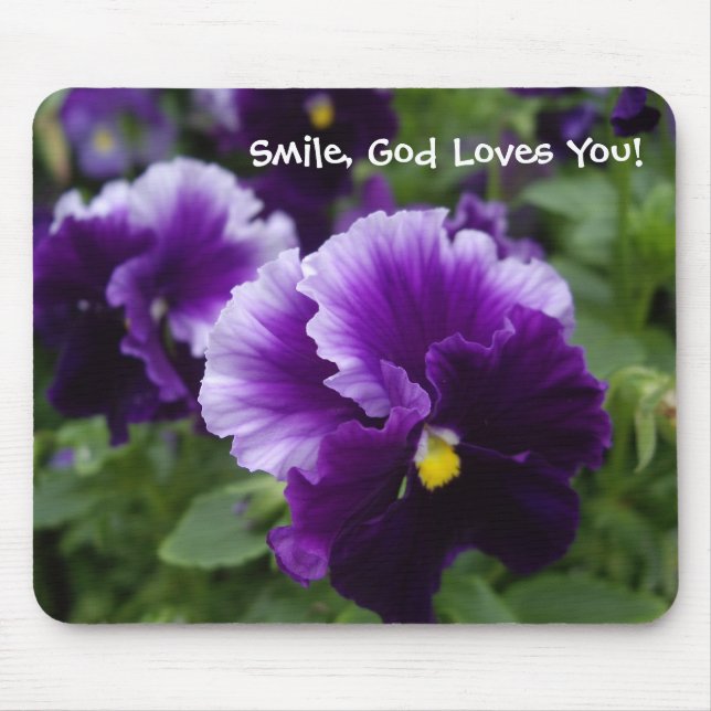 Purple Pansies Mousepad (Front)