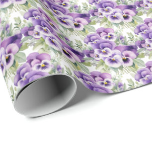Purple Pansies Pansy Wrapping Paper