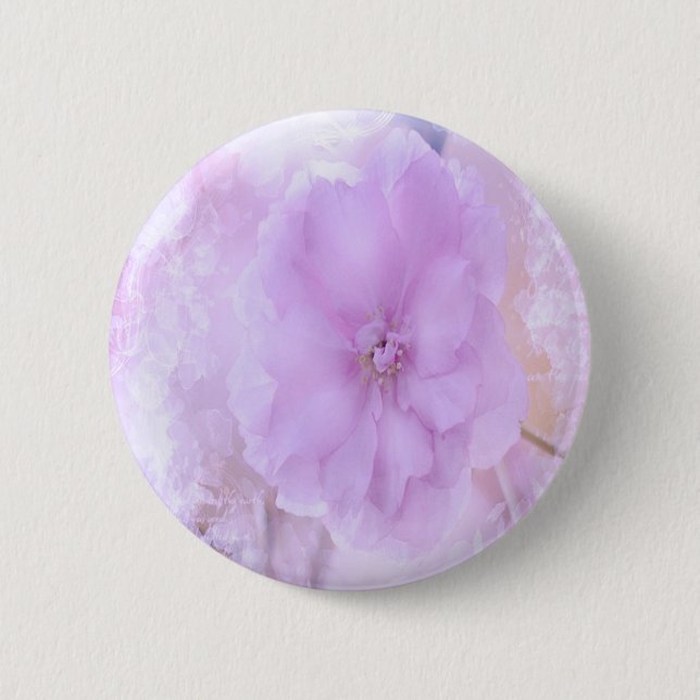 Purple Pansy 2 Inch Round Button (Front)