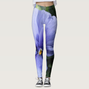 Purple Pansy Blossom with Green & Yellow, Photo 43 Leggings