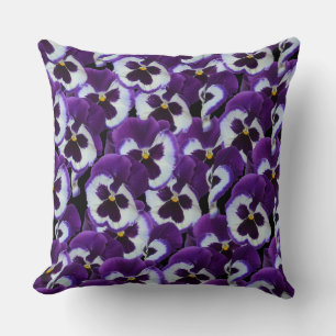 Purple_Pansy_Bouquet_Big_Lounge_Cushion Throw Pillow