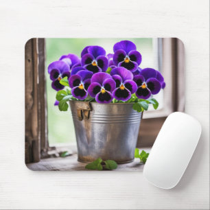 Purple Pansy Bouquet Mouse Pad