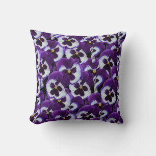 Purple Pansy Bouquet, Throw Pillow
