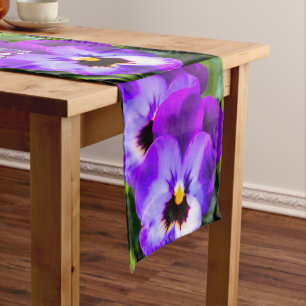 Purple Pansy Butterfly Table Runner