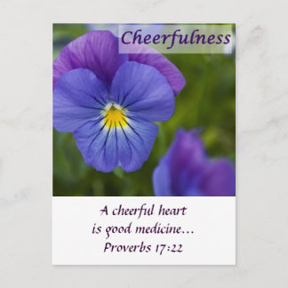 Purple Pansy - Cheerfulness Postcard