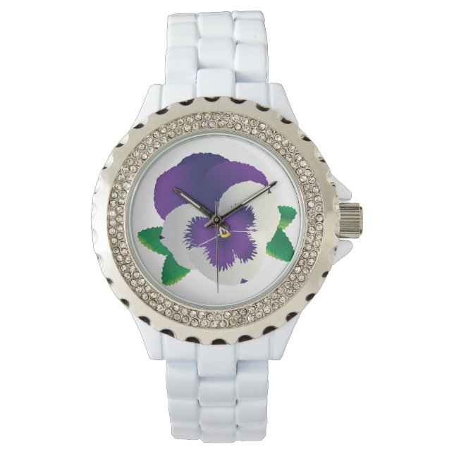 Purple Pansy eWatch Watch (Front)