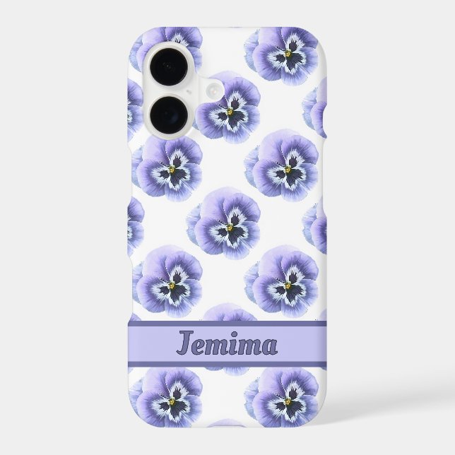 Purple Pansy Face Flower Pattern Personalized (Back)
