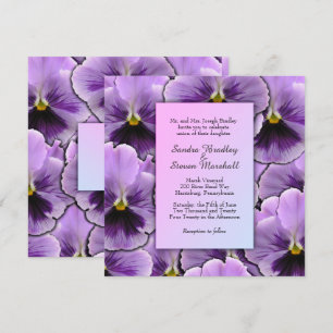 Purple Pansy Faire-part de mariage