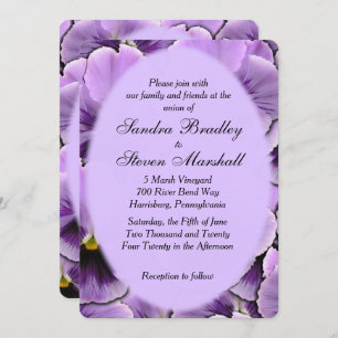 Purple Pansy Faire-part de mariage