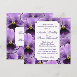 Purple Pansy Faire-part de mariage