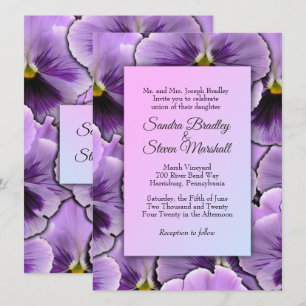 Purple Pansy Faire-part de mariage