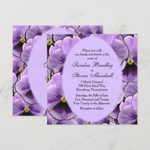 Purple Pansy Faire-part de mariage