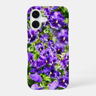 Purple Pansy Field, iPhone 16 Case