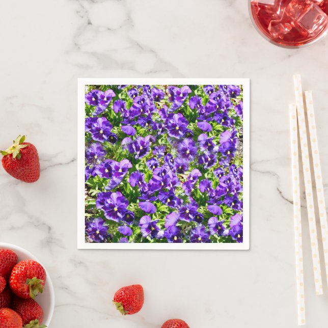 Purple Pansy Field, Napkin (Insitu)