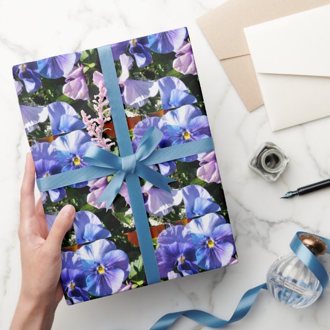  Purple Pansy Flower Craft or  Wrapping Paper (Gifting)