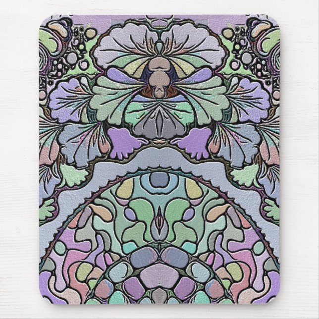 Purple pansy flower mosaic mousepad (Front)