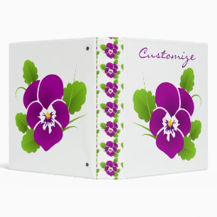 Purple Pansy Flower Thunder_Cove Binder