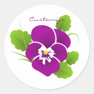 Purple Pansy Flower Thunder_Cove Classic Round Sticker
