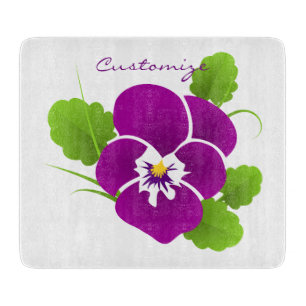 Purple Pansy Flower Thunder_Cove Cutting Board