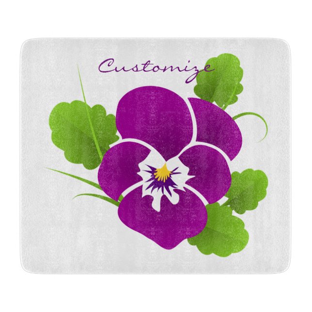 Purple Pansy Flower Thunder_Cove Cutting Board (Front)