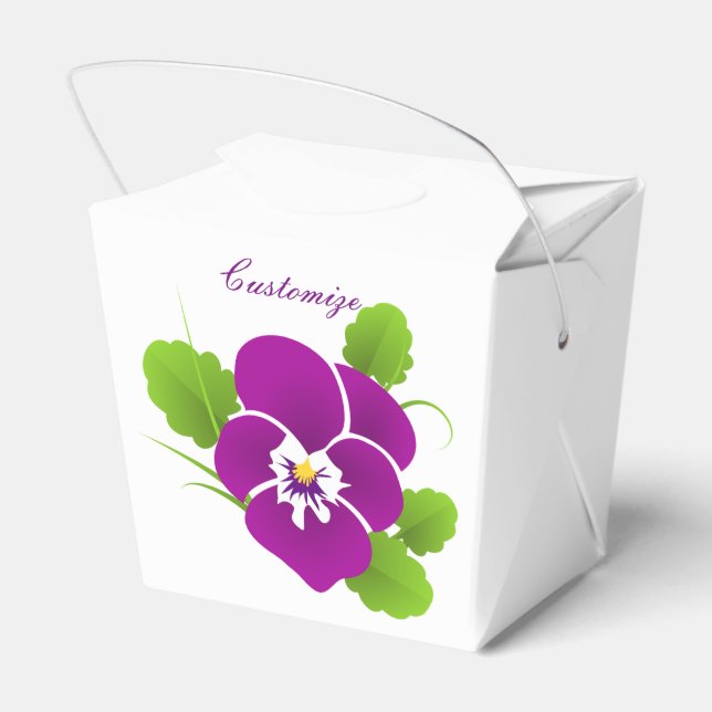 Purple Pansy Flower Thunder_Cove Favor Box (Back Side)
