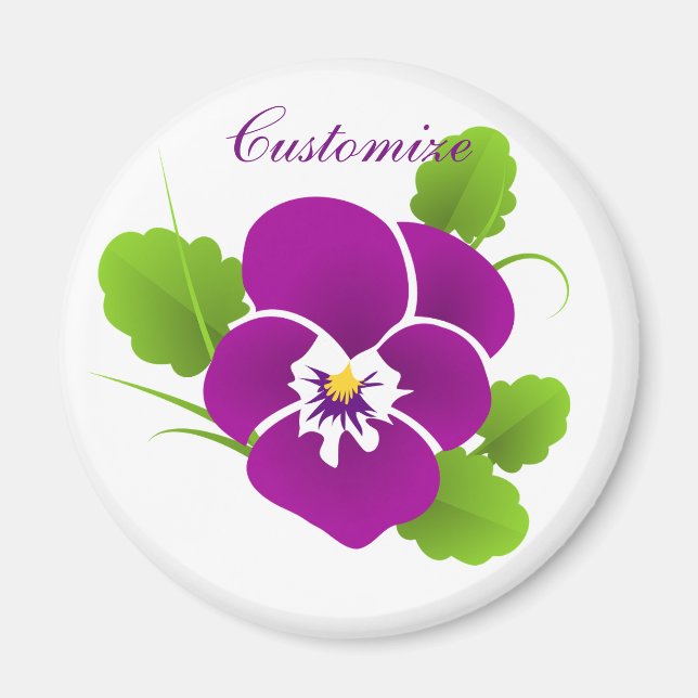 Purple Pansy Flower Thunder_Cove Magnet (Front)