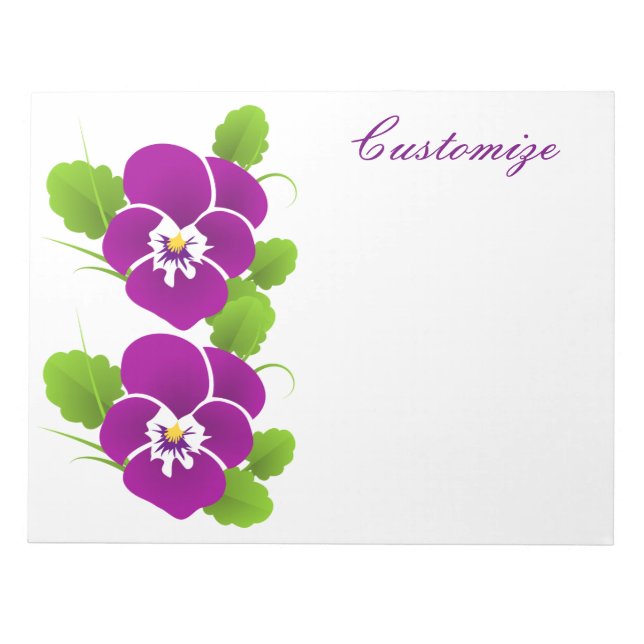 Purple Pansy Flower Thunder_Cove  Notepad (Front)