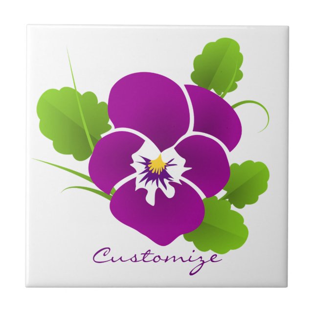 Purple Pansy Flower Thunder_Cove Tile (Front)