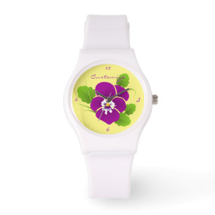 Purple Pansy Flower Thunder_Cove Watch