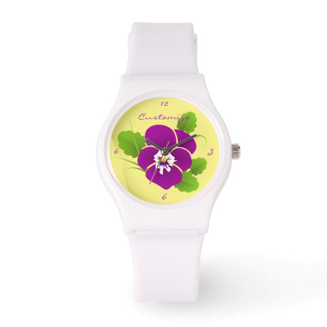 Purple Pansy Flower Thunder_Cove Watch (Front)