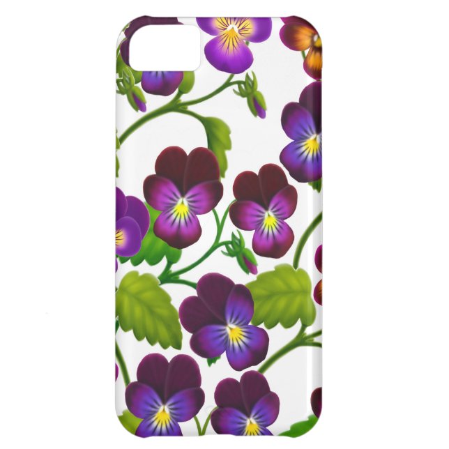 Purple Pansy Garden Flowers iPhone 5 Case (Back)