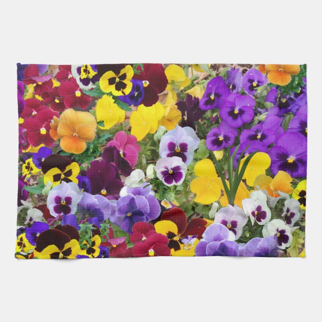 purple pansy kitchen towel2 towel (Horizontal)