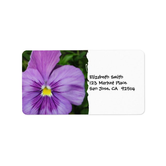 Purple Pansy Label (Front)