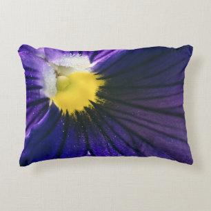 Purple pansy macro photograph elegant accent pillow
