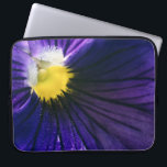 Purple pansy macro photograph elegant laptop sleeve<br><div class="desc">Modern and elegant laptop sleeve featuring an original macro photograph of a beautiful purple and yellow pansy flower</div>