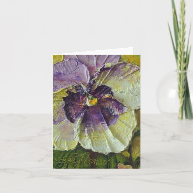 Purple Pansy Note Card (Front)
