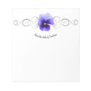 Purple Pansy Personalized Notepad
