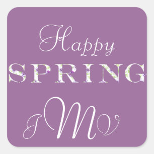 Purple Pansy Spring Greeting Sticker