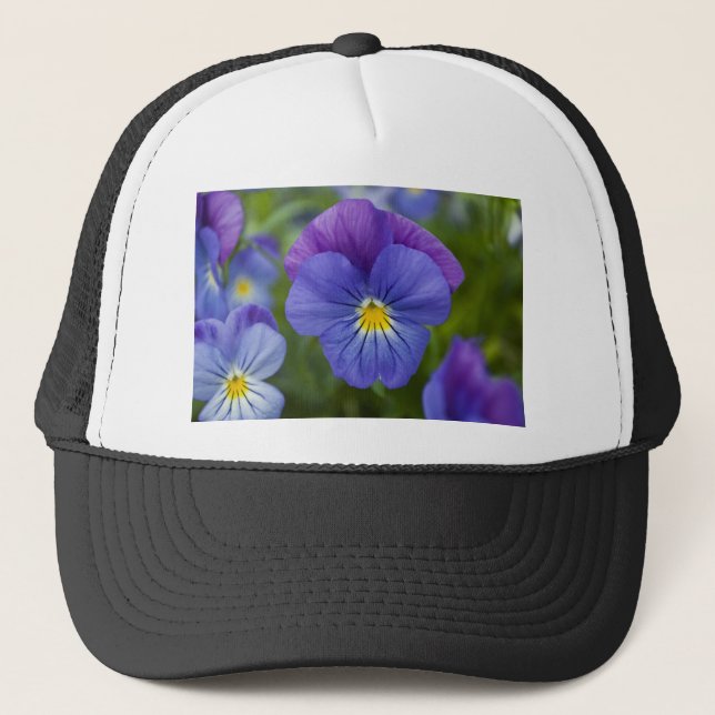 Purple Pansy Trucker Hat (Front)