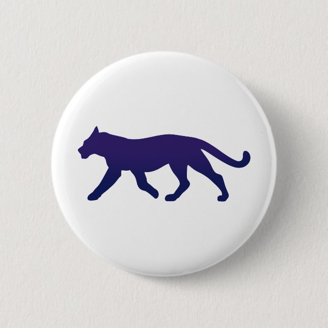 Purple panther silhouette - Choose background colo 2 Inch Round Button (Front)