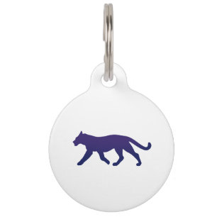 Purple panther silhouette - Choose background colo Pet Tag