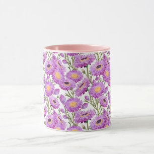 Purple Paper Daisies Floral Blooms Mug
