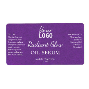 Purple Paper Texture Radiant Glow Serum Labels