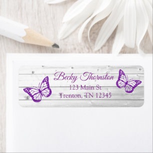 Purple Papillon Russe Retour Adresse Étiquette