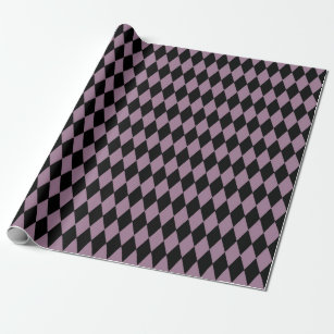 Purple Paris Art Deco Harlequin Pattern Wrapping Paper