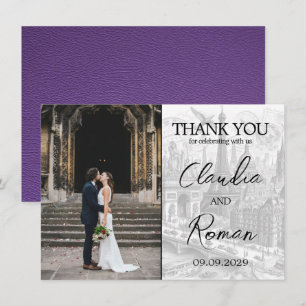 Purple Paris Passport Thank You Card
